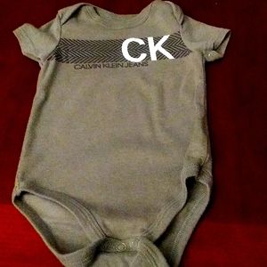 Calvin Klein 3 to 6mth Army Green Onesie
